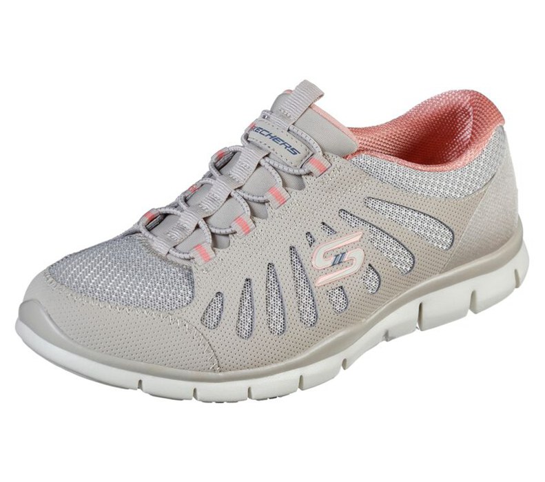 Skechers Dam Beige/Rosa Slip On - Gratis - Be Magnificent - Sverige (WJEQC-9752)